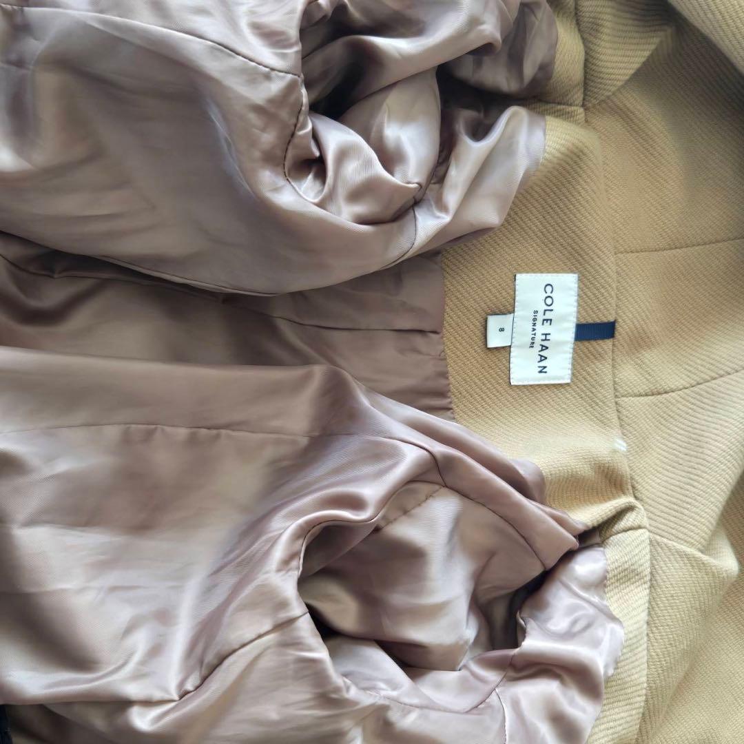 美品COLE HAAN コールハーン フード付きベージュロングコート L