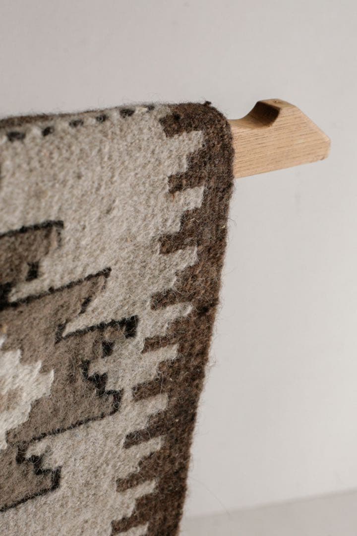 94cm×64cm キリムラグ　ウール　コットン　アジアン　ネイティブ柄