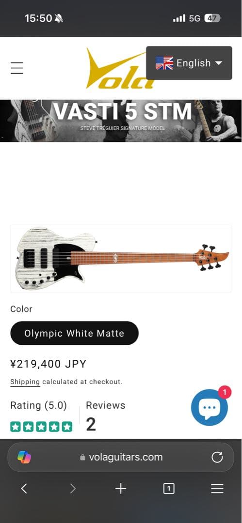 じ*ふ様 【美品】 Vola Guitars Vasti 5 STM J1 - メルカリ