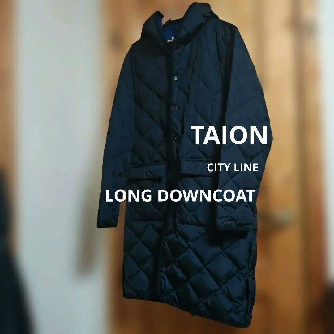 【美品】 TAION パイピング フード ロングダウンコート男女兼用