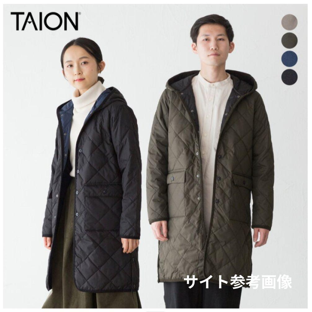 【美品】 TAION パイピング フード ロングダウンコート男女兼用