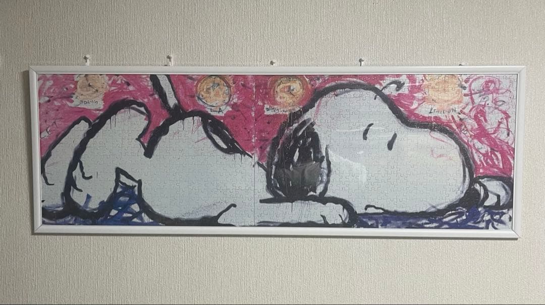 スヌーピー トムエバーハート　パズル　額装　アートパネル　完成品 スヌーピー トムエバーハート パズル 額装 アートパネル 完成品