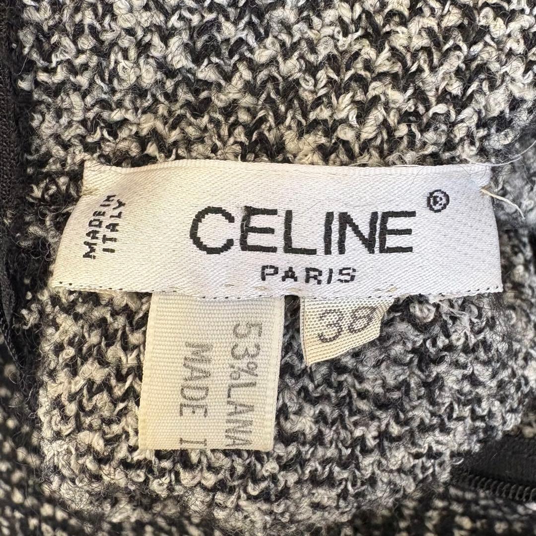 極美品*セリーヌ ニット ハイネック ミニワンピース チュニック ヘンリーボーン