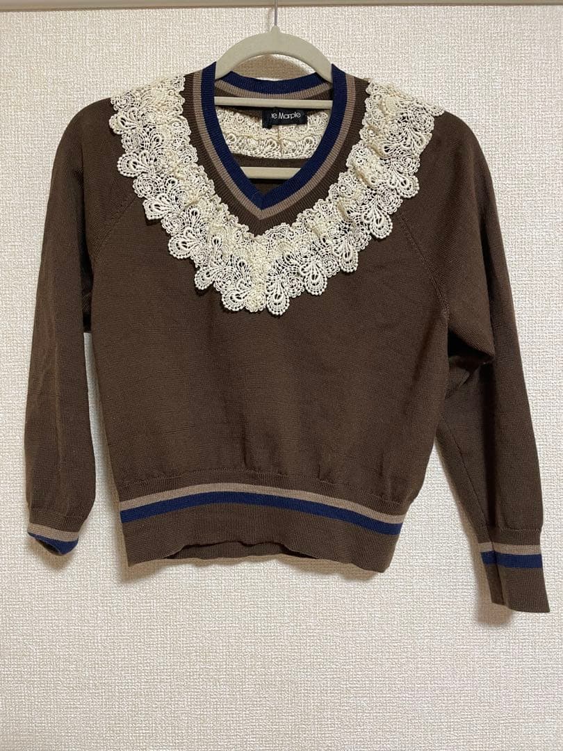 ジェーンマープル Lace trimming cricket sweater