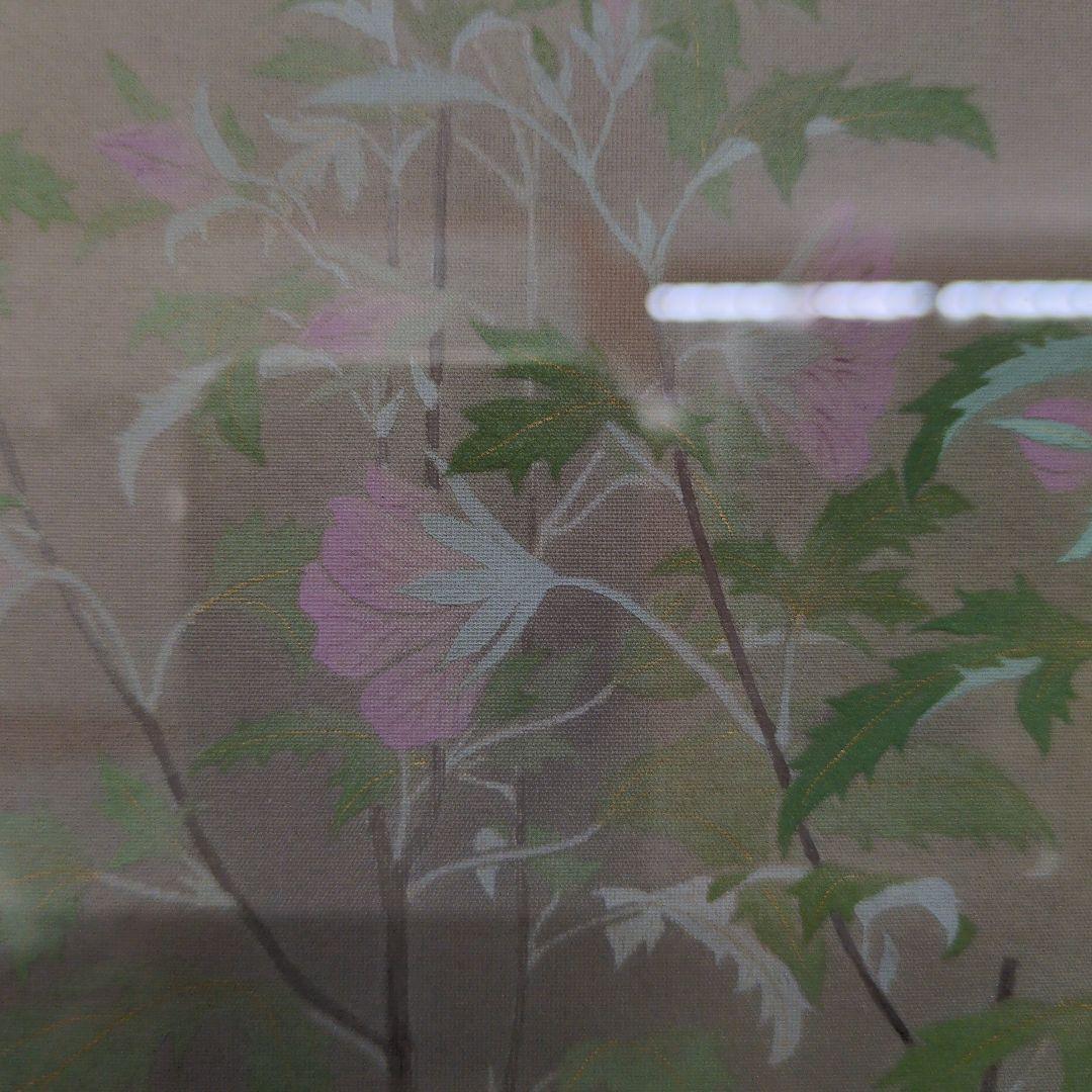 綺麗な日本画です。 繊細な花の絵 「アニソドンティア」木製額装 落款