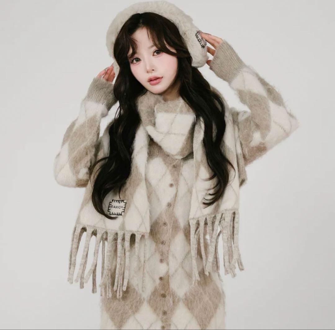 即完売！！ダーリッチ　アーガイルニットアンサンブル