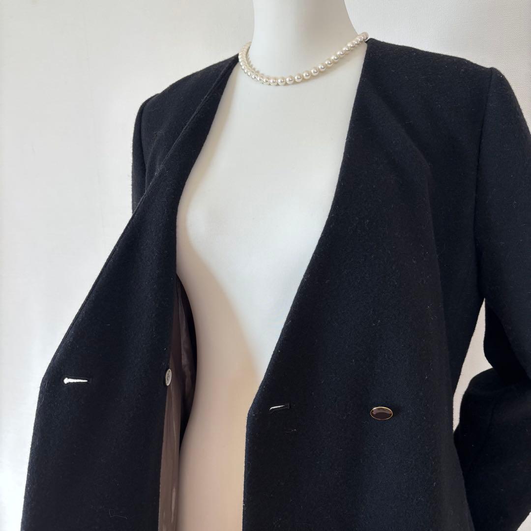 【極美品】IENA LA BOUCLE モッサーVネック フレアコート　ウール