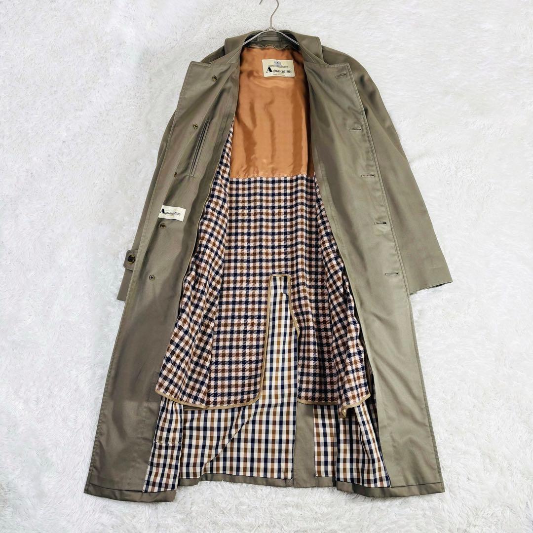 691 極美品✨アクアスキュータム ステンカラーコート 英国製 ライナン付き
