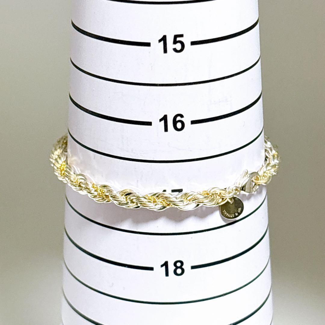 【極美品】18.5cm ティファニー ツイストコンビブレスレット 925/750