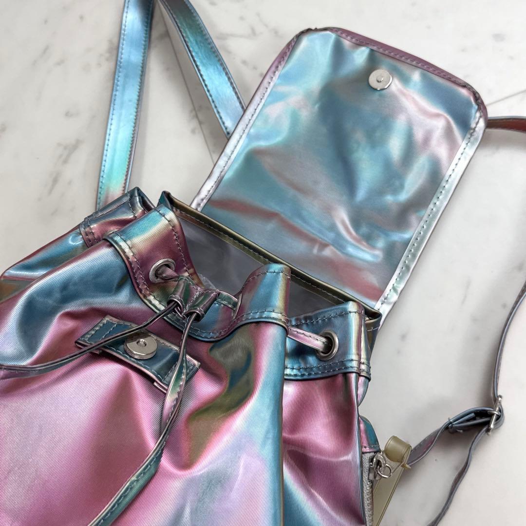 希少 ジャンポールゴルチエ JPGリュック 玉蟲 ブルー ピンク ネオンPVC