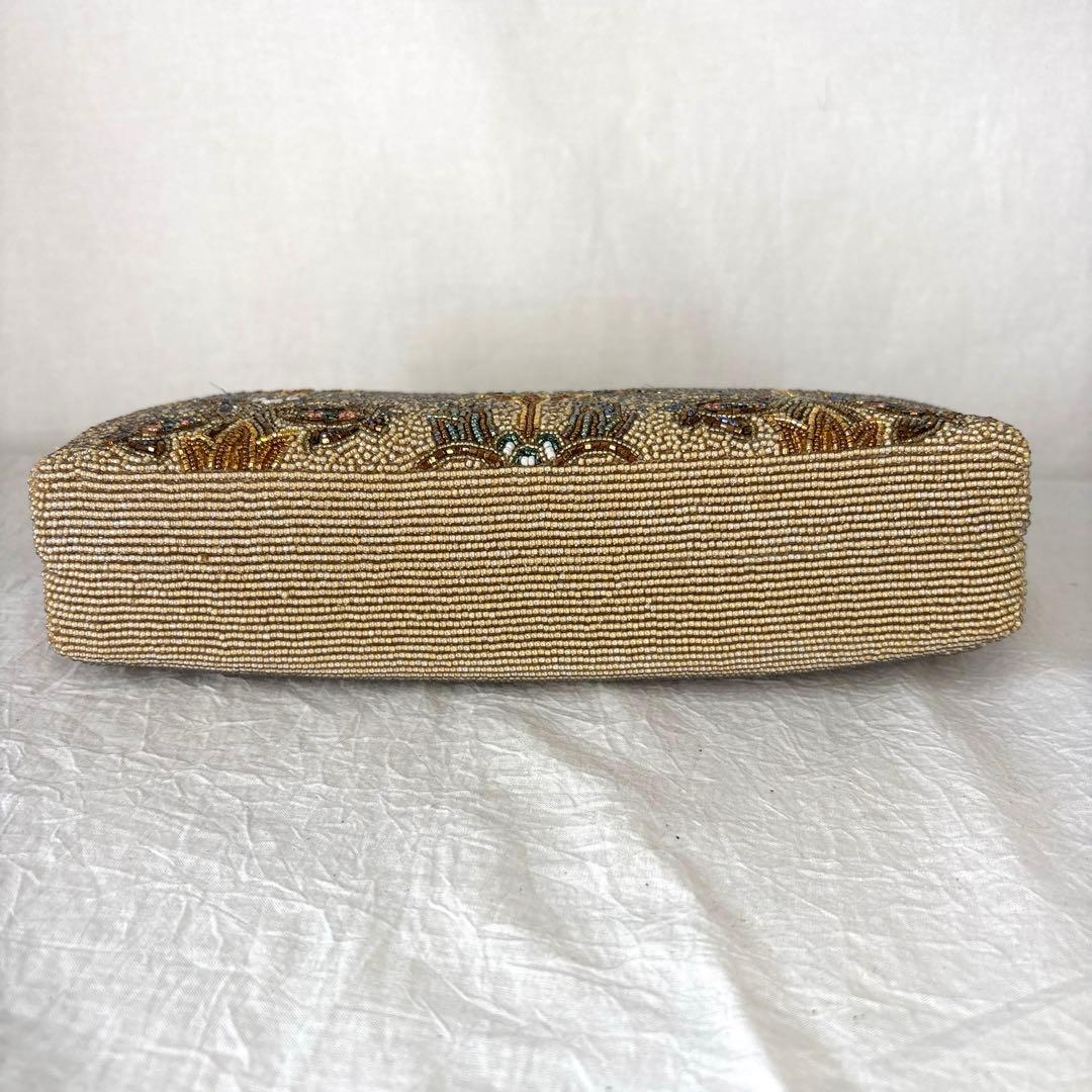 二重糸本刺繍ビーズバック 卒業 入学式 結婚式 パーティーバック 和装