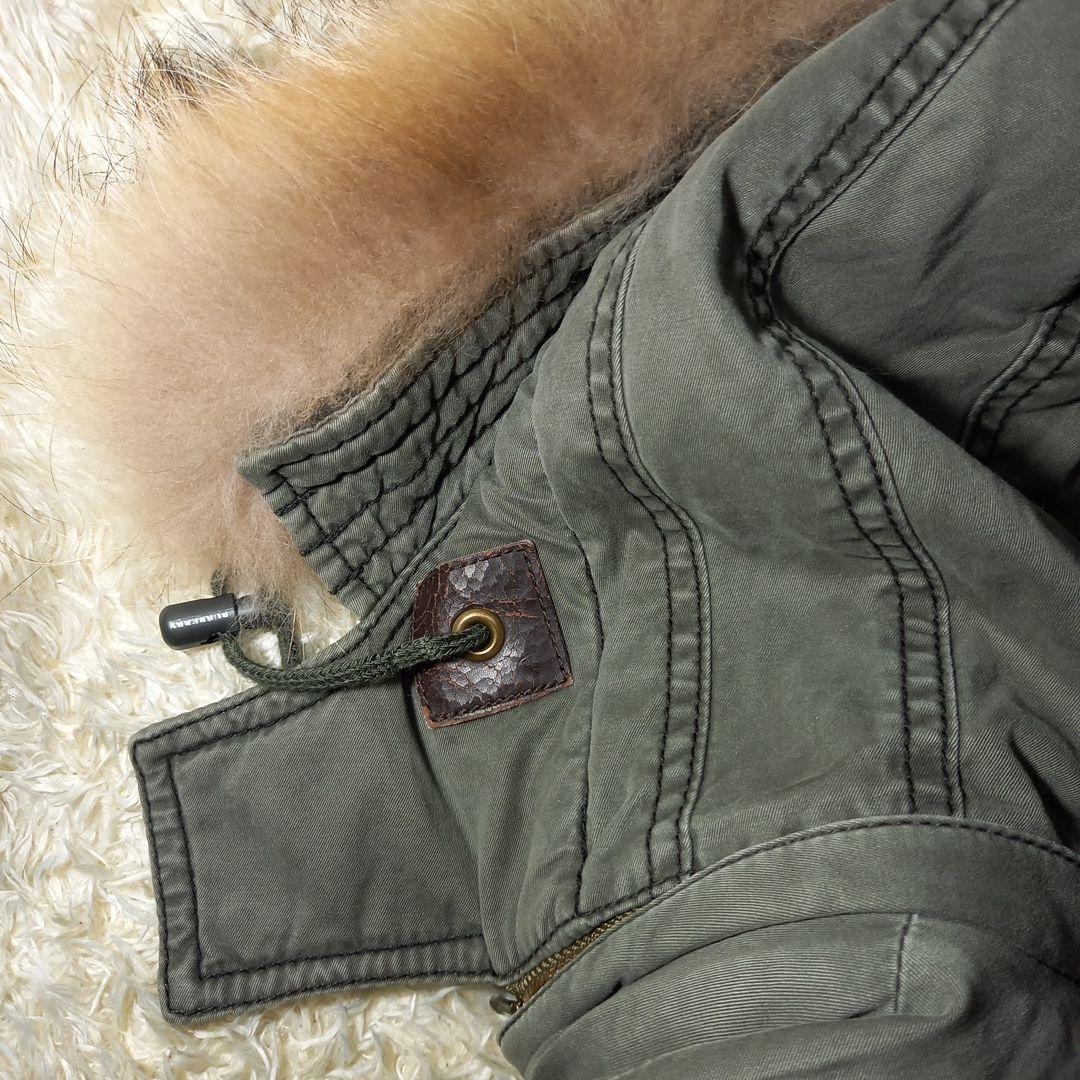 バーバリー　ブラックレーベル　リアルファー付き　モッズコート　サイズM