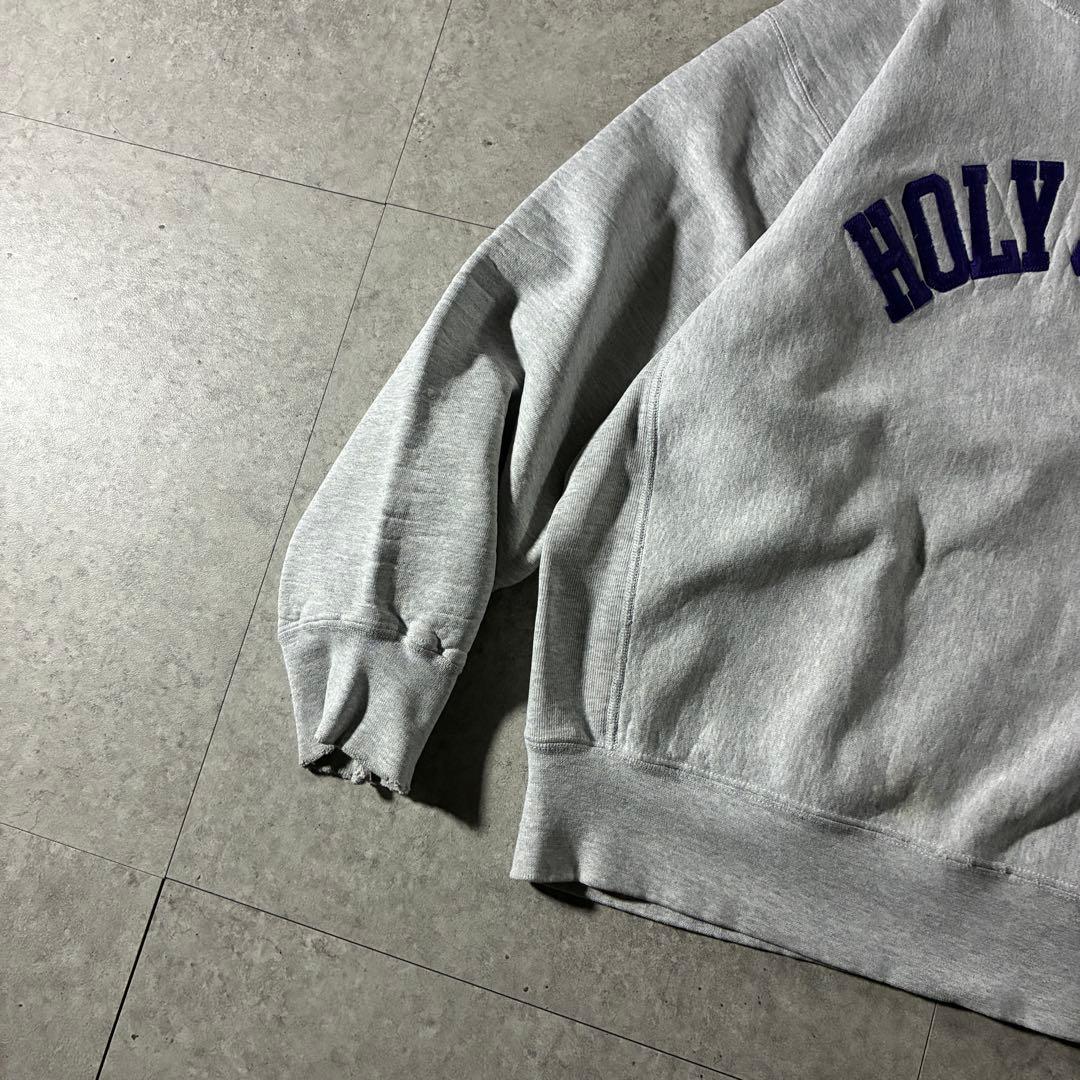 90s USA製リバースウィーブ刺繍HOLY CROSS短丈海外ストリート