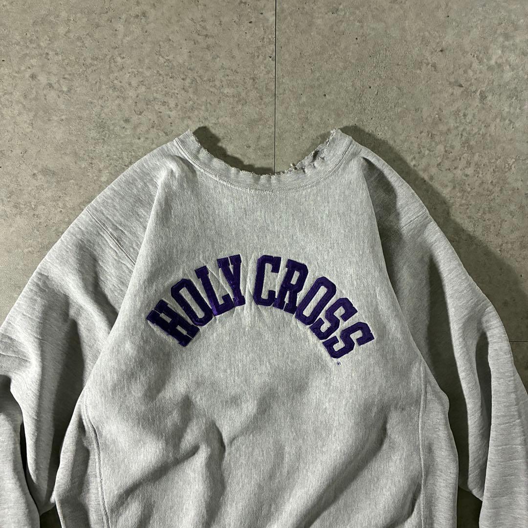 90s USA製リバースウィーブ刺繍HOLY CROSS短丈海外ストリート