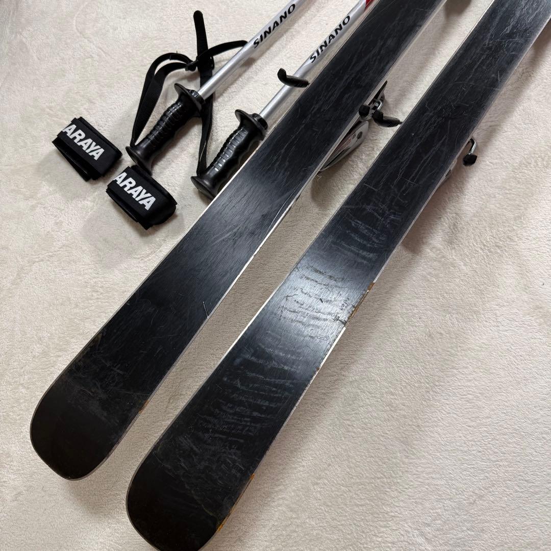 NISHIZAWA スキー板160 ステッキ セット ビンディング付 - メルカリ