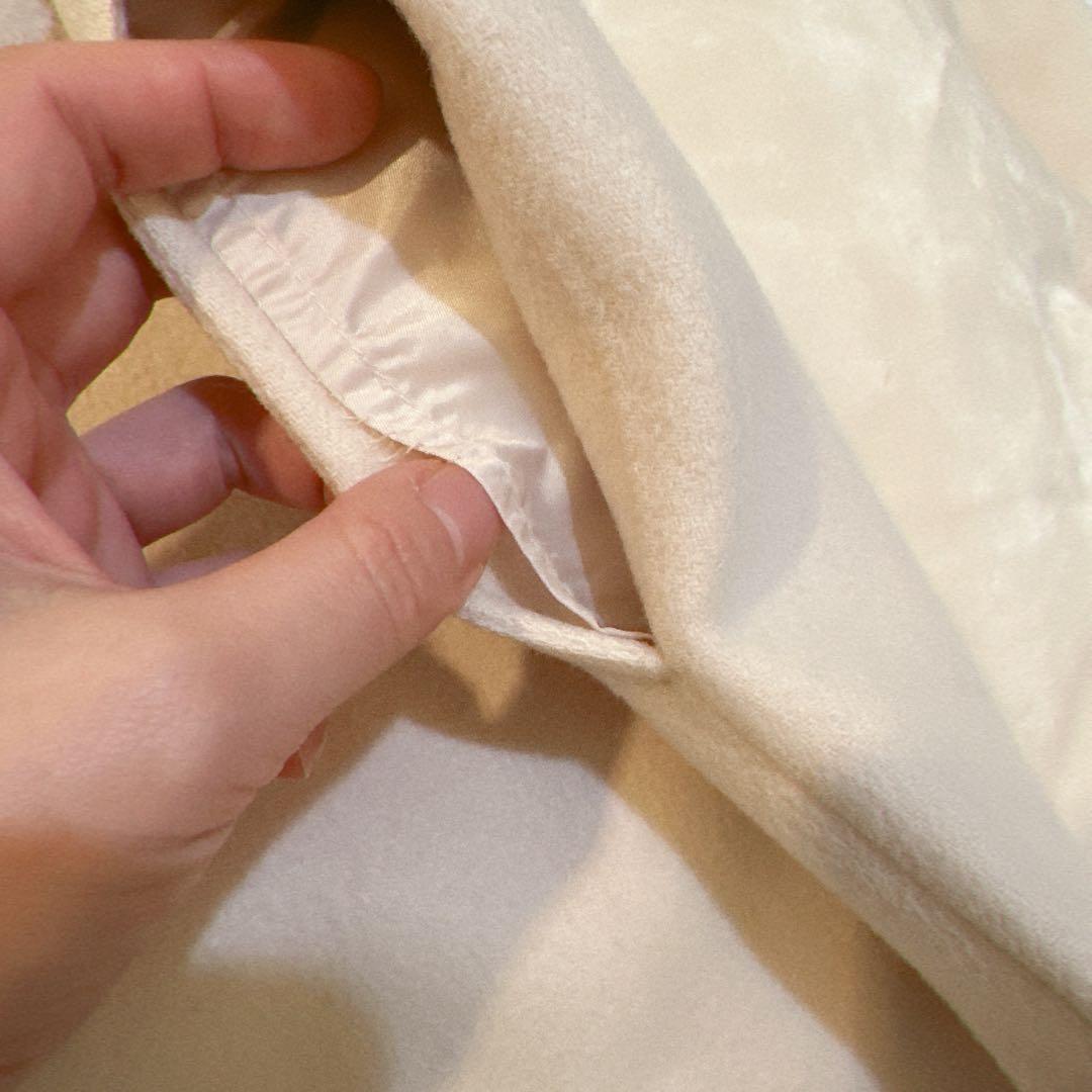 theory セオリー カシミヤ ウール ノーカラーコート ペールピンク