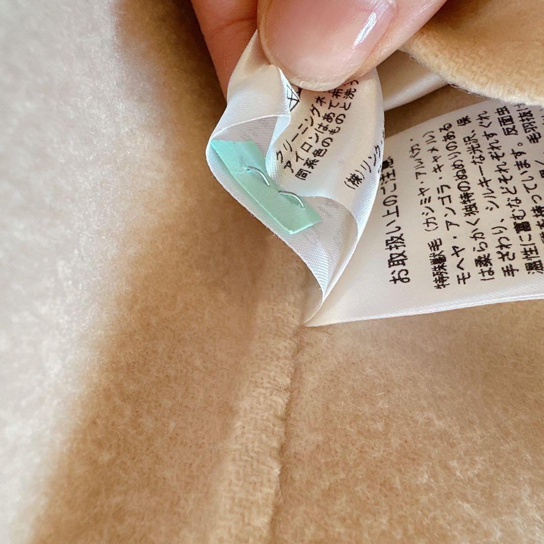 theory セオリー カシミヤ ウール ノーカラーコート ペールピンク