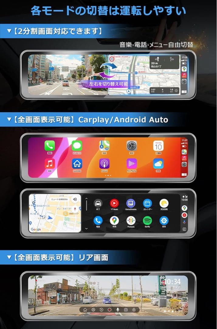 PORMIDO ドライブレコーダー PRD63C+GPSアンテナ（別売品）付き