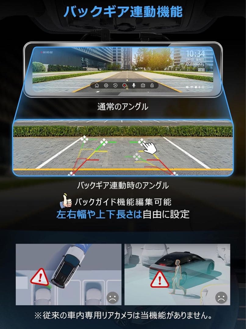 PORMIDO ドライブレコーダー PRD63C+GPSアンテナ（別売品）付き