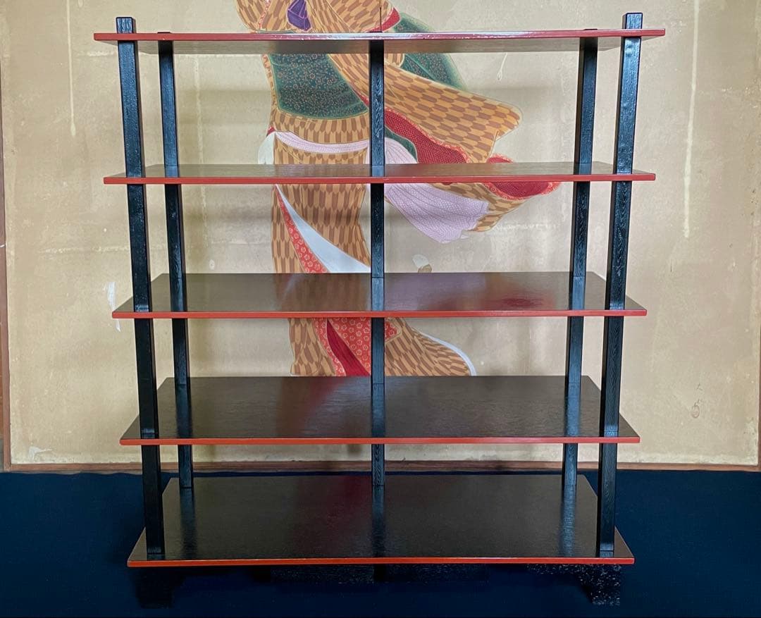 美品】「母」 水谷棚 配膳棚 五段木製棚 懐石道具 水屋道具 茶道具