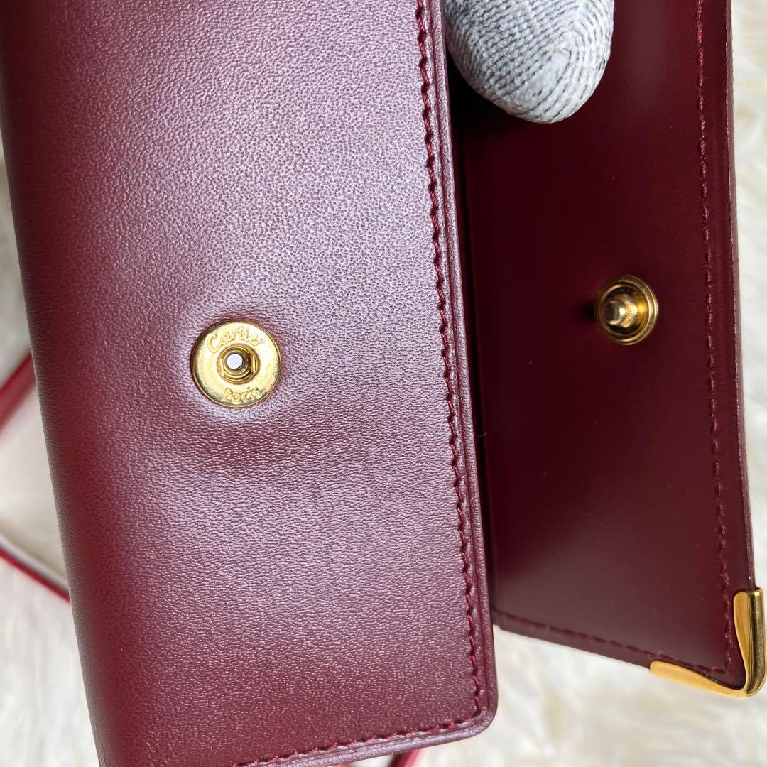 【未使用】 カルティエ キーケース マストライン ボルドー