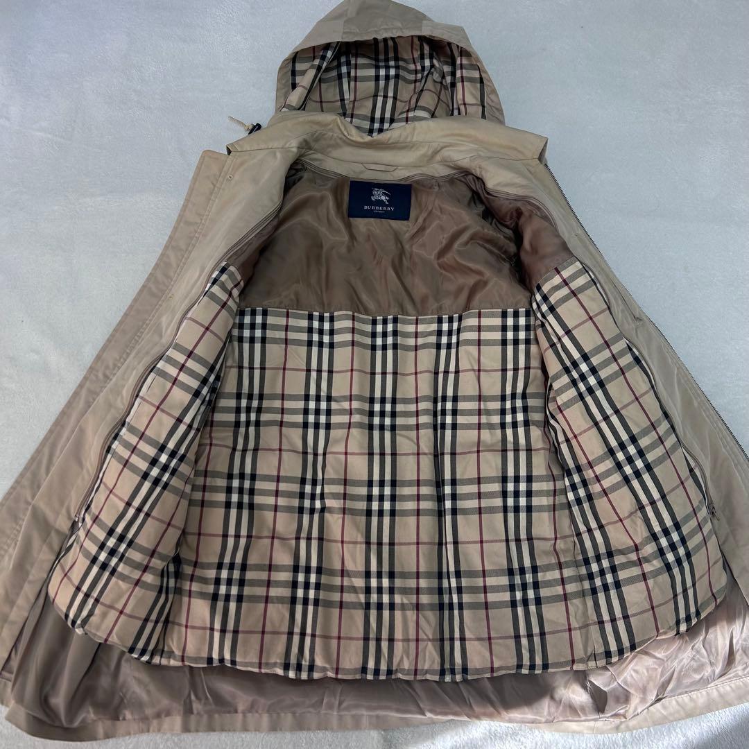 バーバリーロンドン　ダウンライナー　ノバチェック　フードステンカラー　メンズ