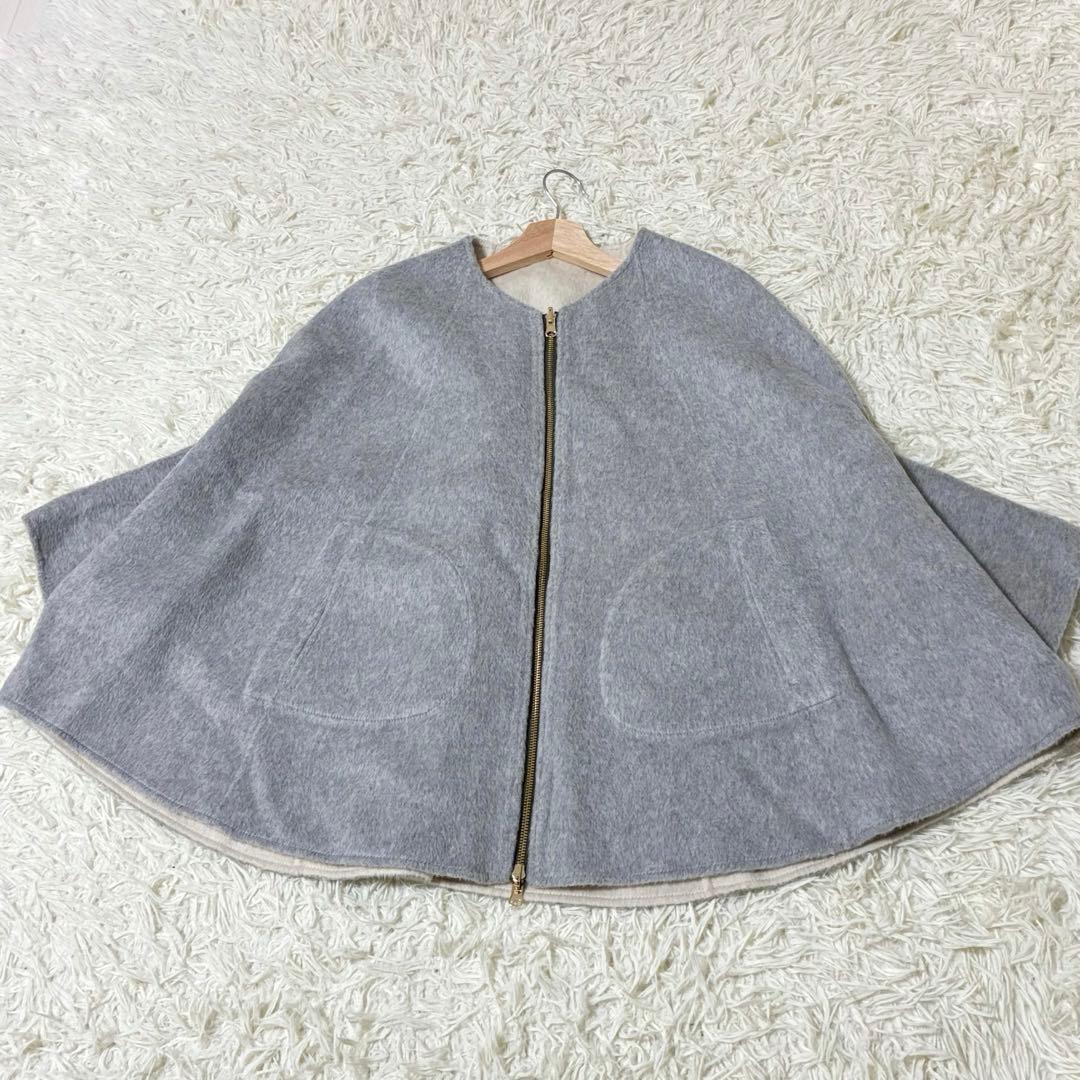 【美品】✨ RISLEY リズレー　ウールリバーシブルポンチョ