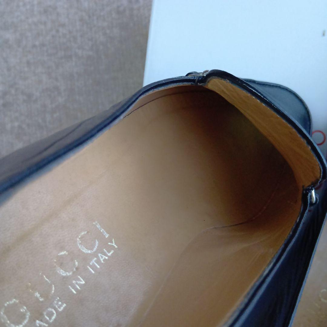 GUCCI ブラックレザー ローファー シルバーホースビット23.5cm