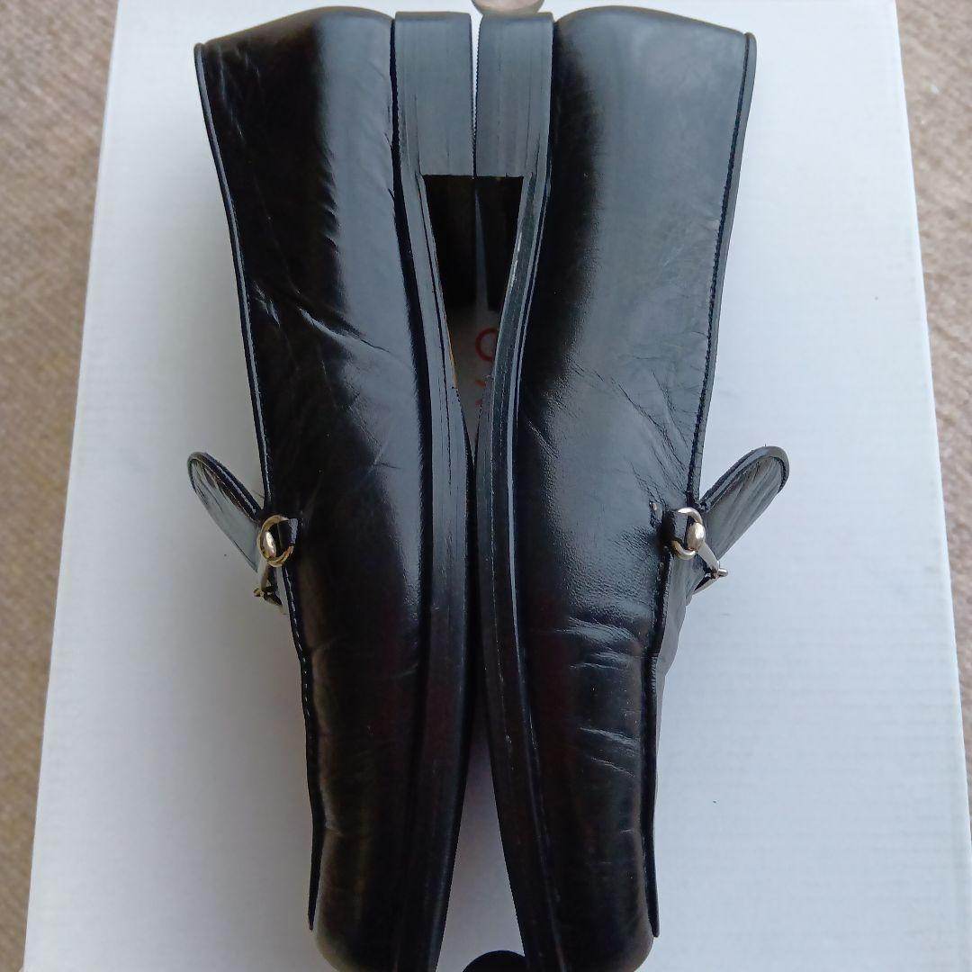 GUCCI ブラックレザー ローファー シルバーホースビット23.5cm