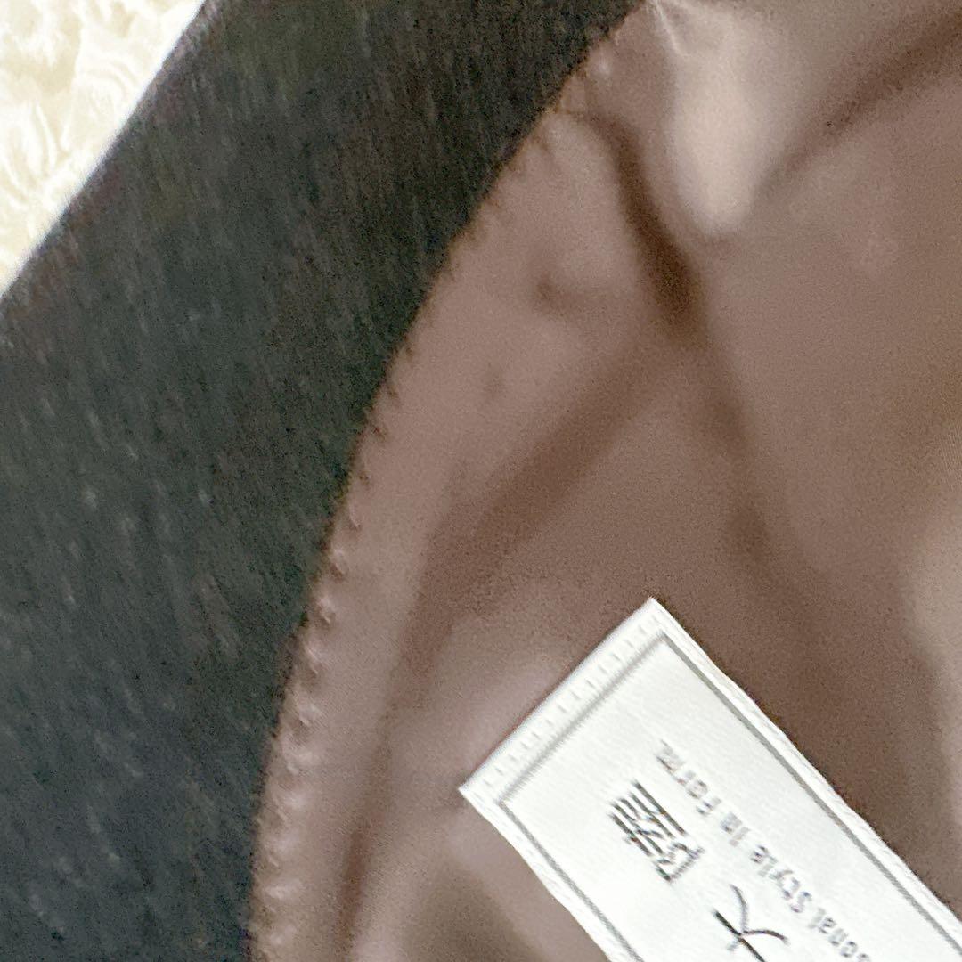 【美品】五大陸　ステンカラーコート　カシミア100％　比翼　濃灰　Lサイズ