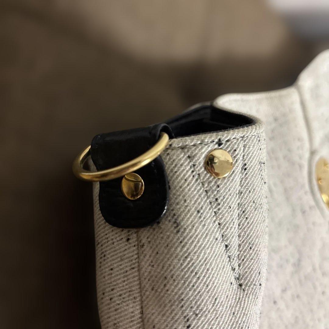 美品ATAOアタオ　エルヴィ2way ショルダーバッグ　ホワイトデニム