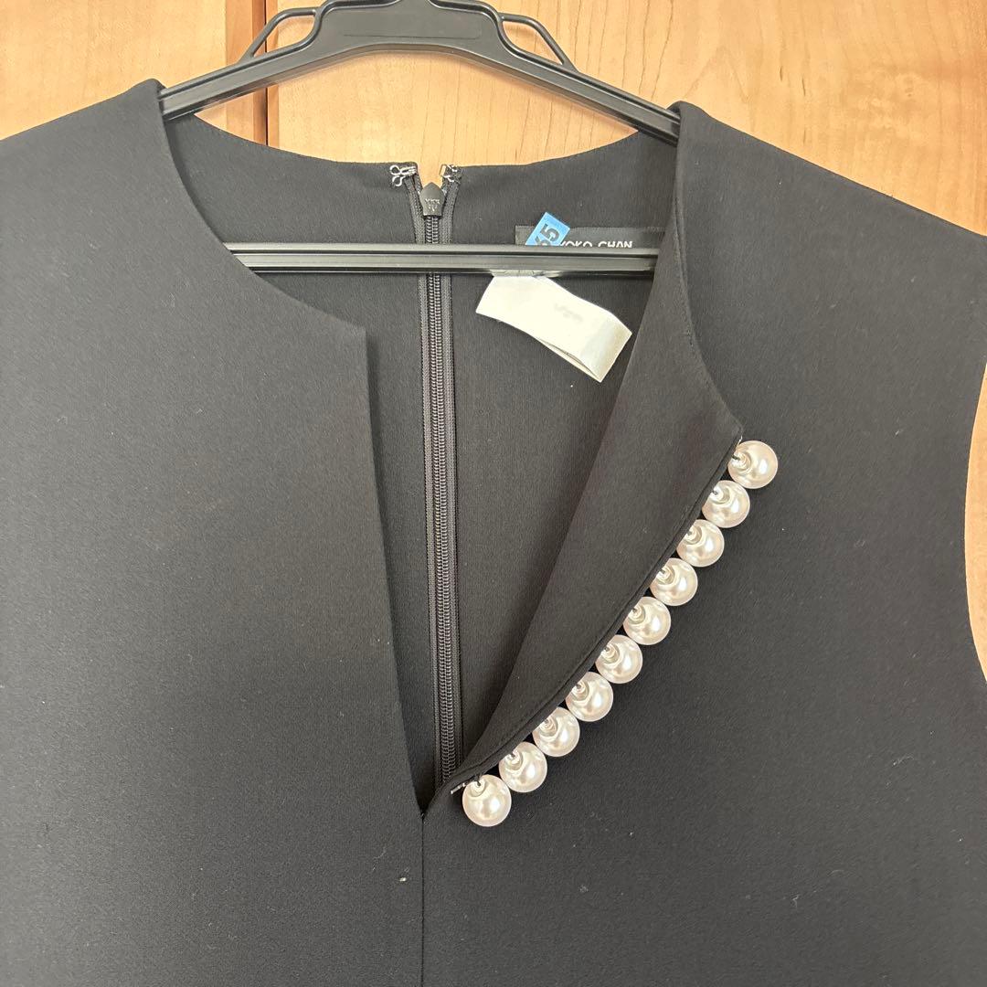美品✨YOKO CHAN黒のノースリーブタイトワンピース38