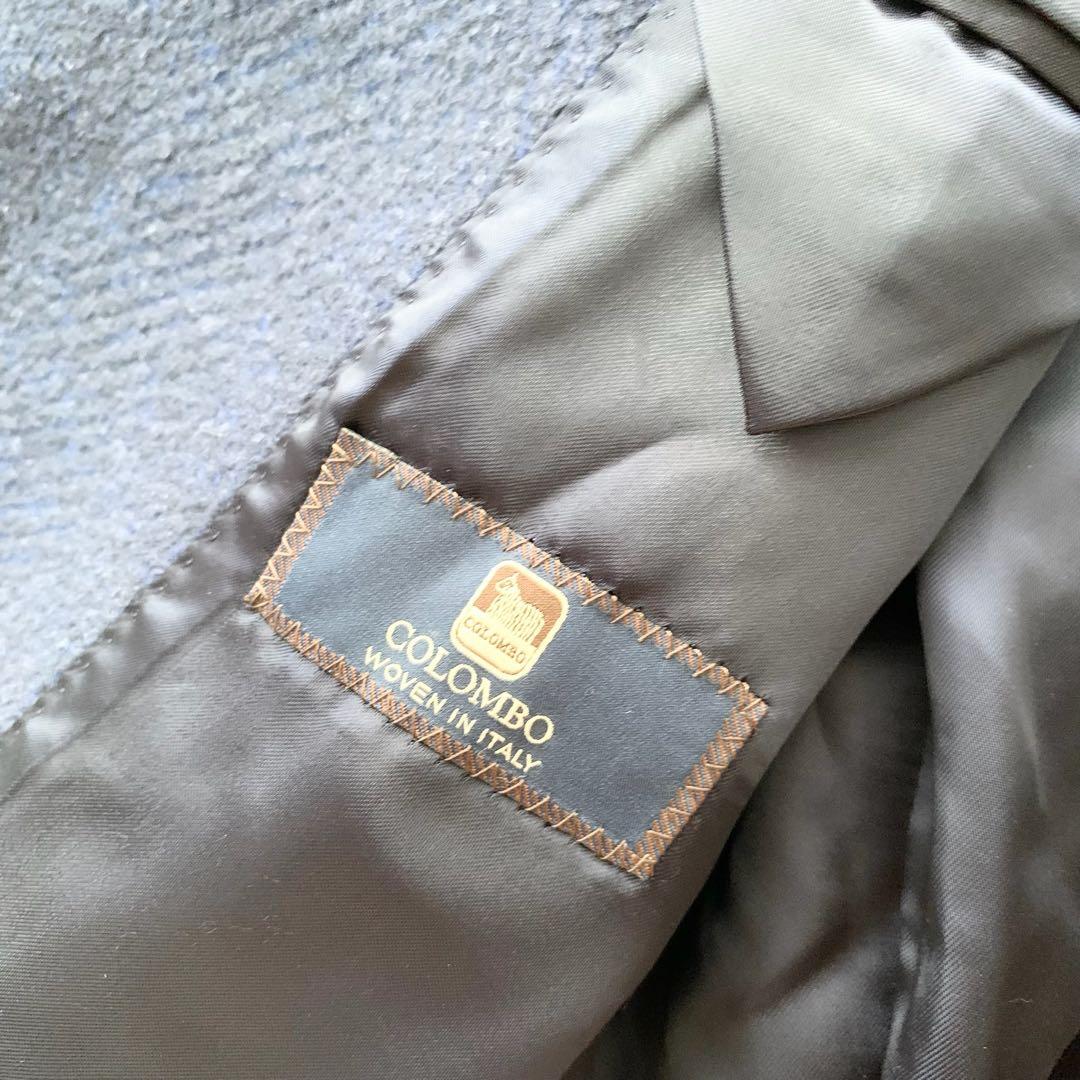 【トゥモローランド】ピルグリム チェスターコート ヘンリボーン柄 50 L 紺