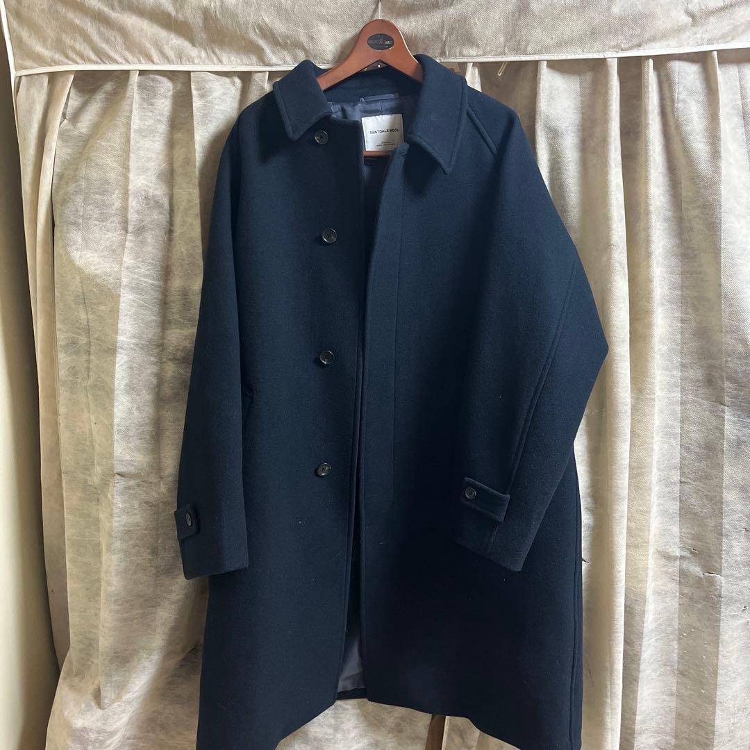SENTDALE WOOL ステンカラーコート ネイビー