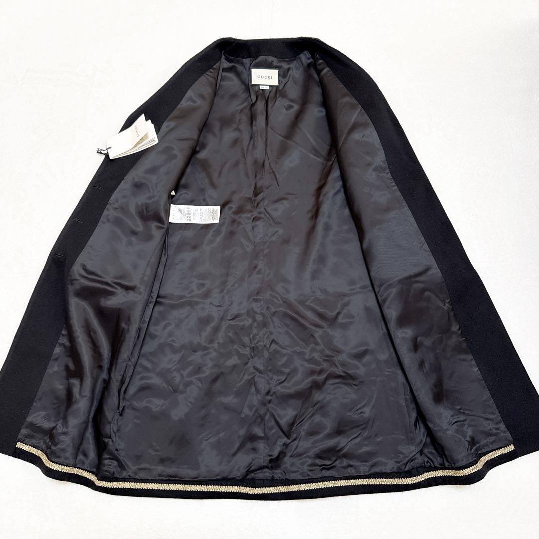 GUCCI グッチ ライオン ロングコート ブラック 40 黒