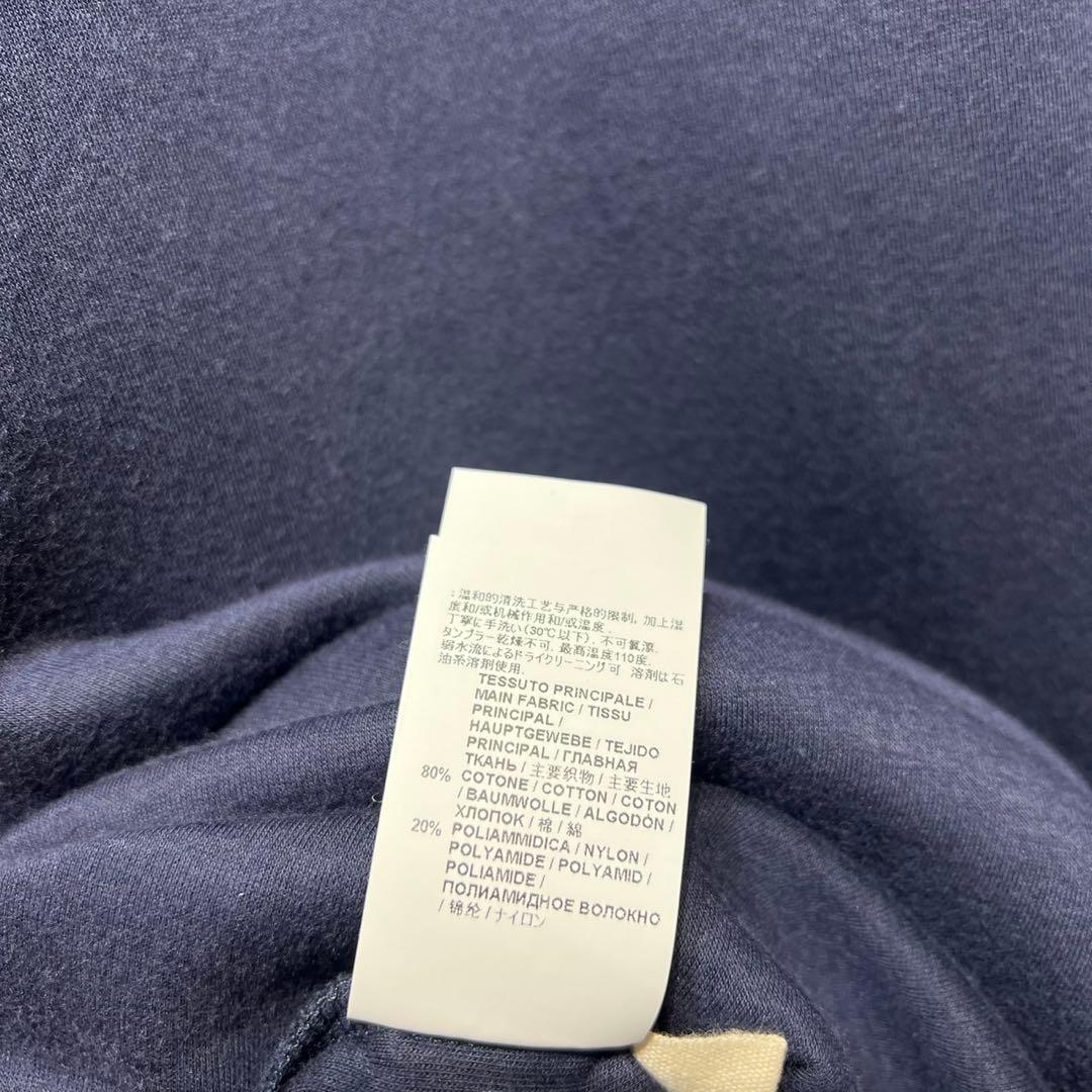 希少 美品 上質 クルーネック デザイン 5分袖 ワンピース ネイビー 紺38