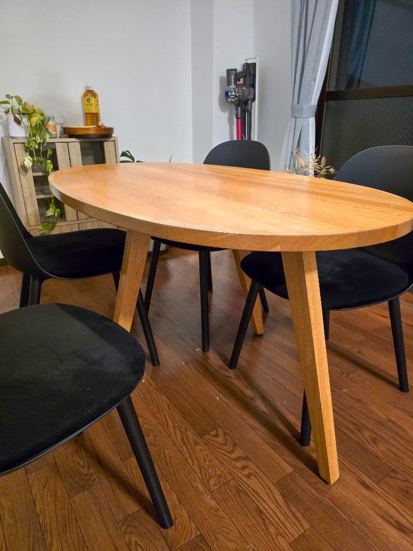 「5572」木製 楕円形 ダイニングテーブル