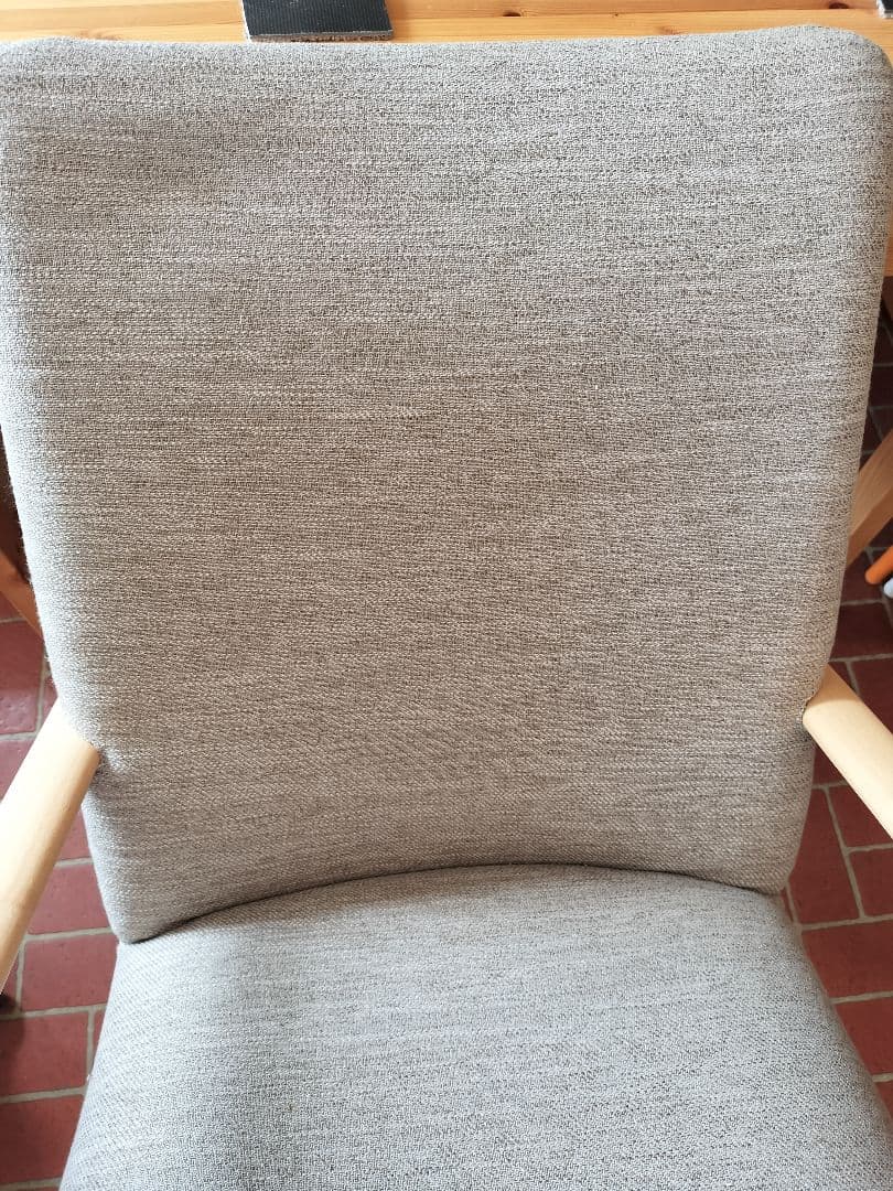 美品 ニトリ 天然木製 Dコタツチェア プライウッド アームチェア 布張り