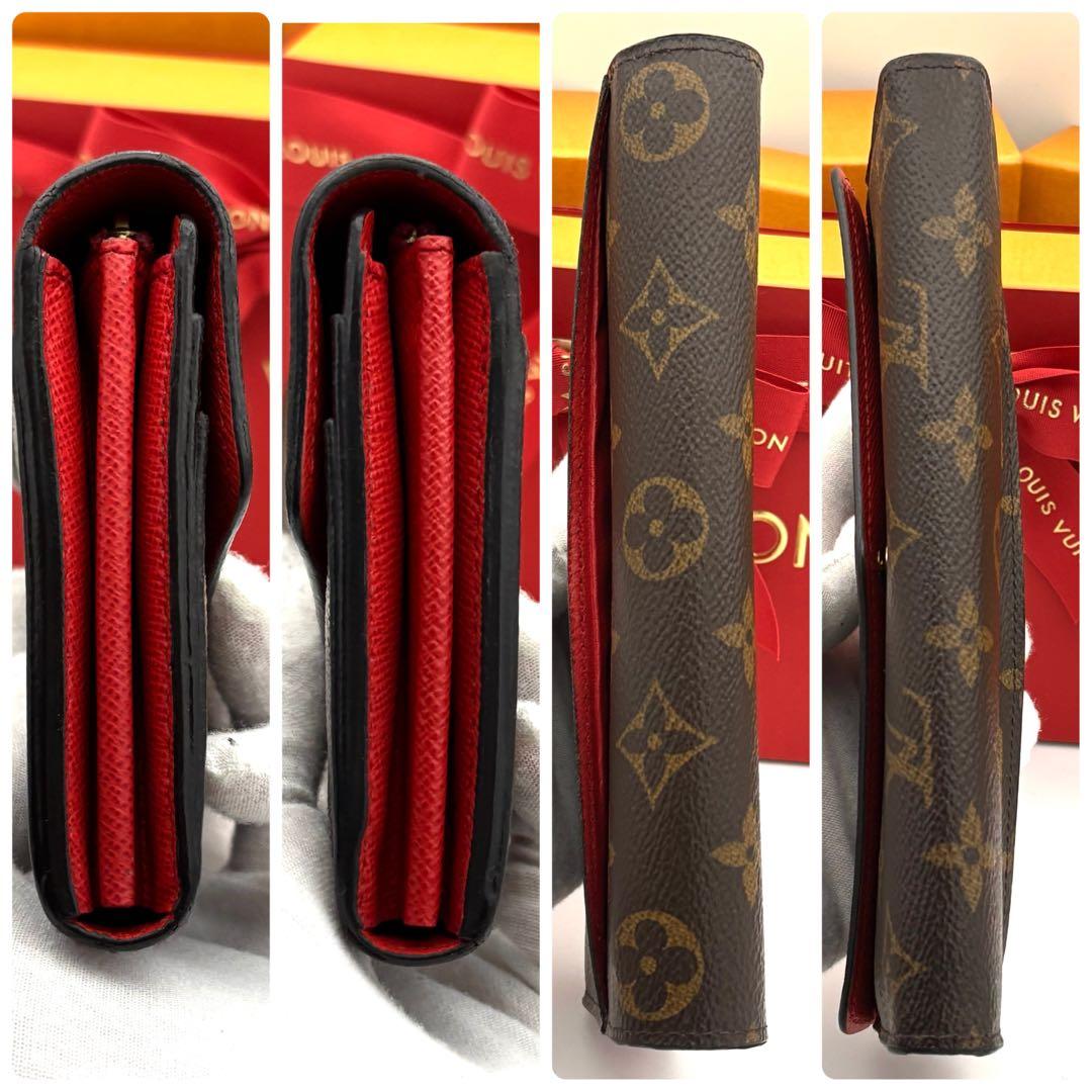 ☆美品☆新型☆ルイヴィトン ポルトフォイユサラ モノグラム 長財布 コクリコ