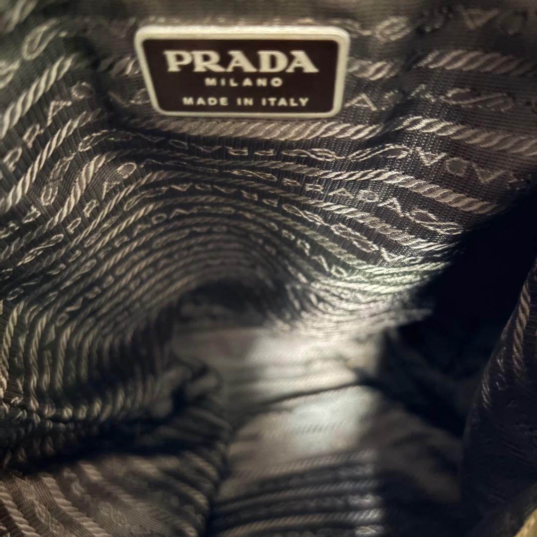 【正規品】プラダ PRADA リュックサック バックパック 三角ロゴ ベージュ系