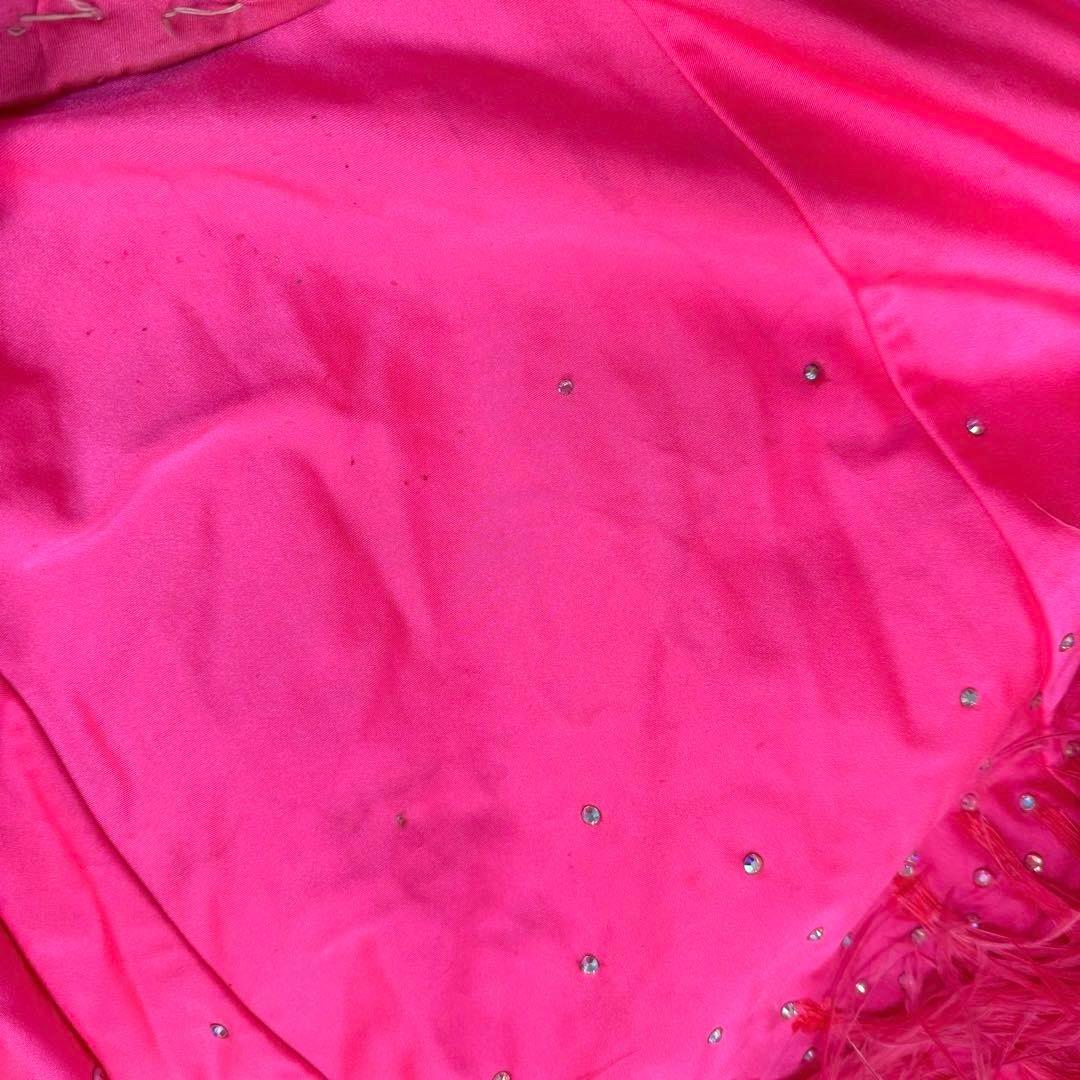 Y5697☆SM☆ピンク オーストリッチ スワロ スタンダードドレス☆社交