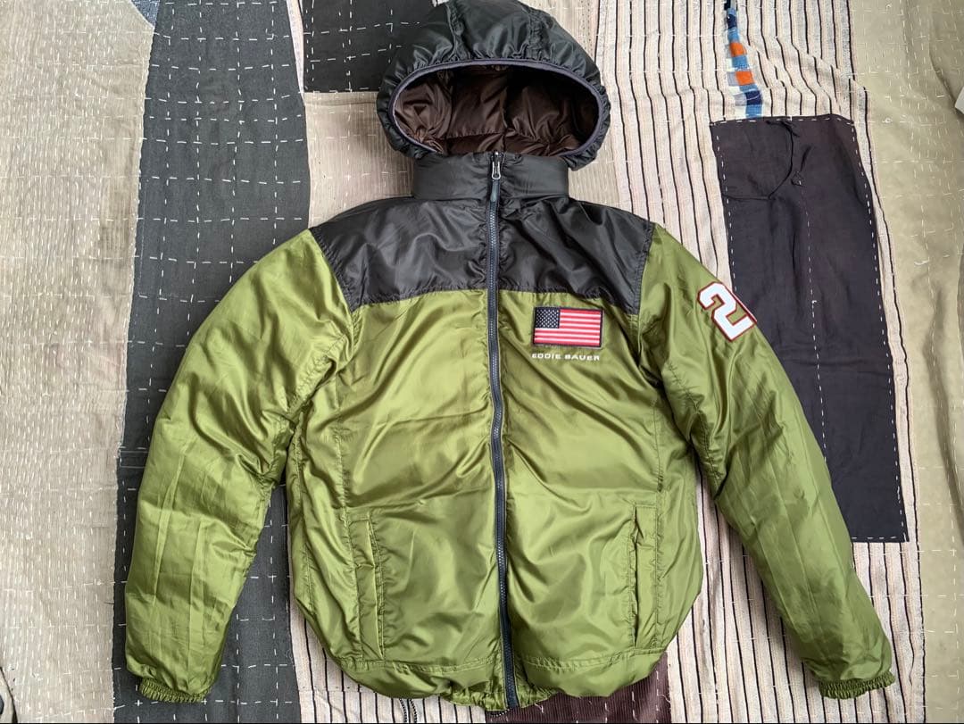 eddie bauer リバーシブル パフジャケット ダウンジャケット Sサイズ