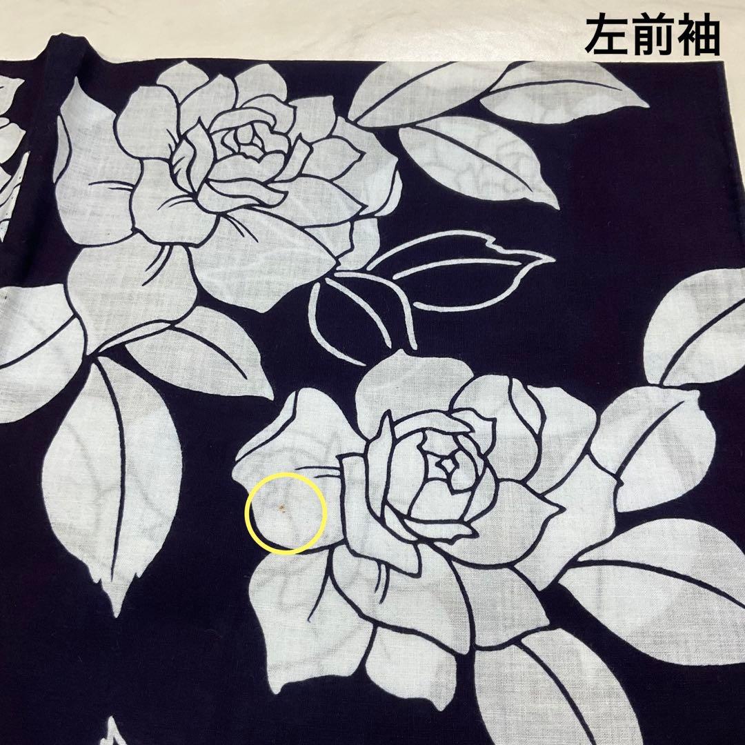 ◆未使用同然◆最高級注染本染◆浴衣◆薔薇◆木綿◆仕付◆裄67丈161.5