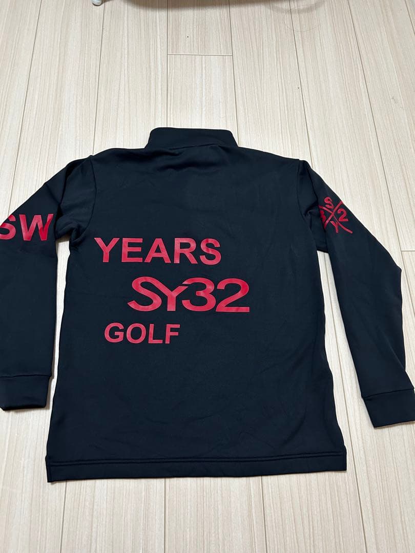 美品 SY32 by SWEET YEARS ゴルフ 裏起毛ハーフジップシャツ