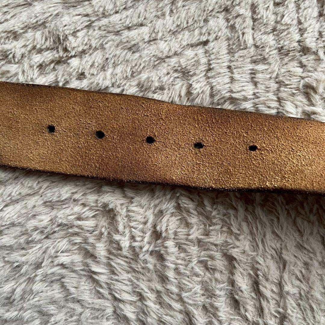 極美品 RRL ダブルアールエル ロゴバックル レザー ベルト メンズ