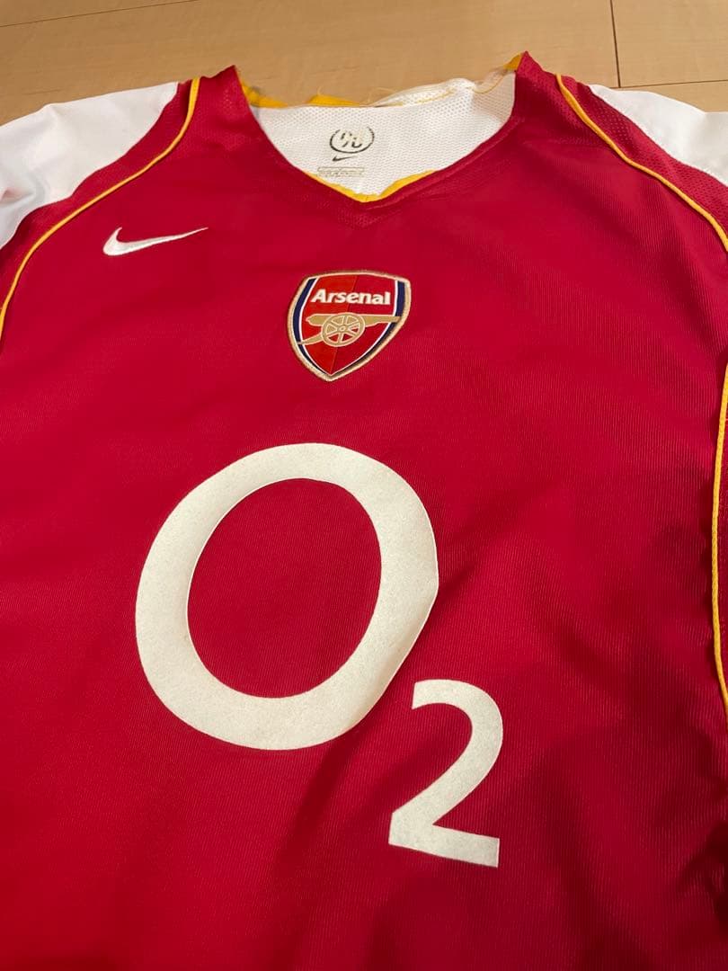 ナイキプレミアリーグアーセナル04サッカーホームユニフォーム赤白黄14