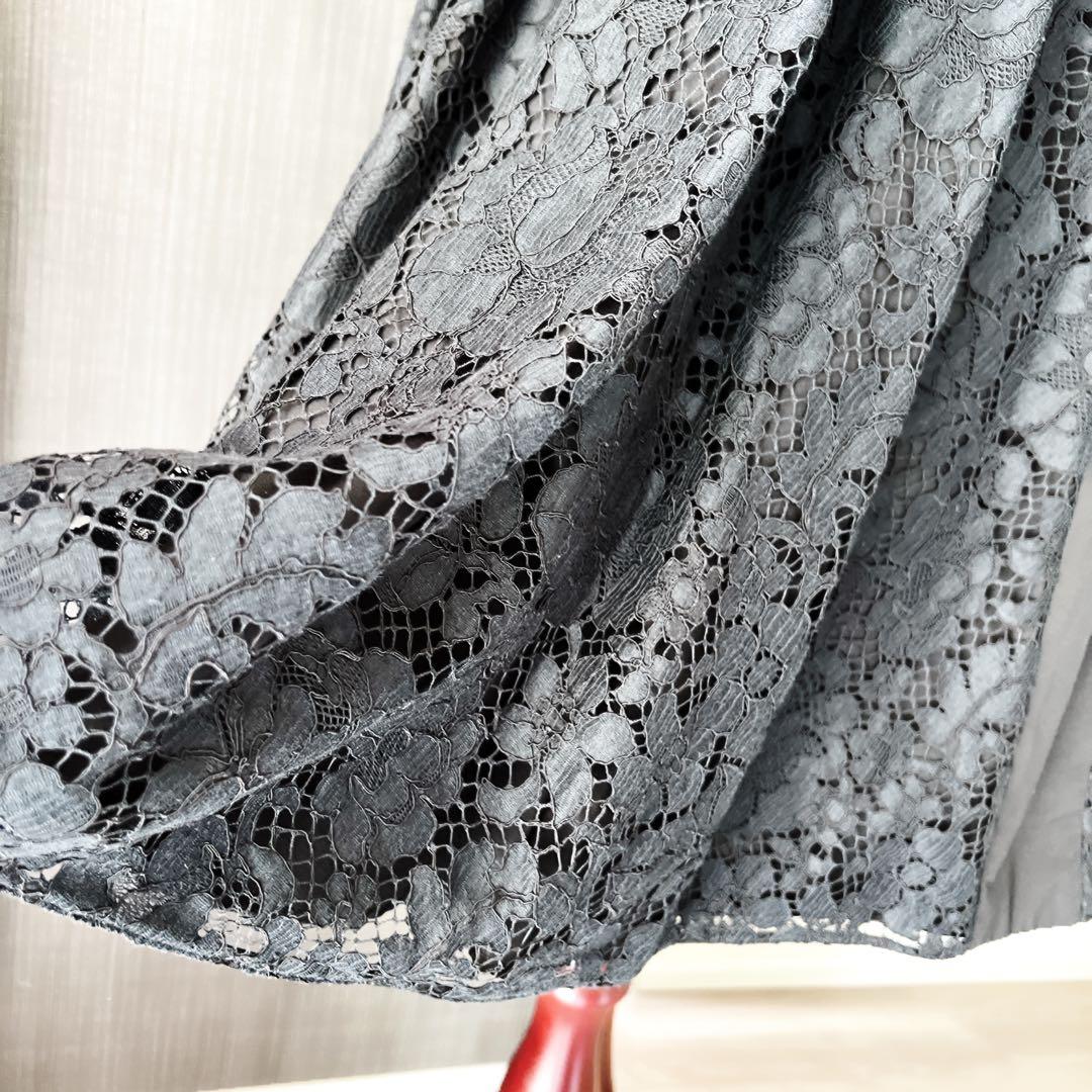 美品 PRADAプラダ レース 刺繍 ワンピース　エンブロイダリードレス　フレア