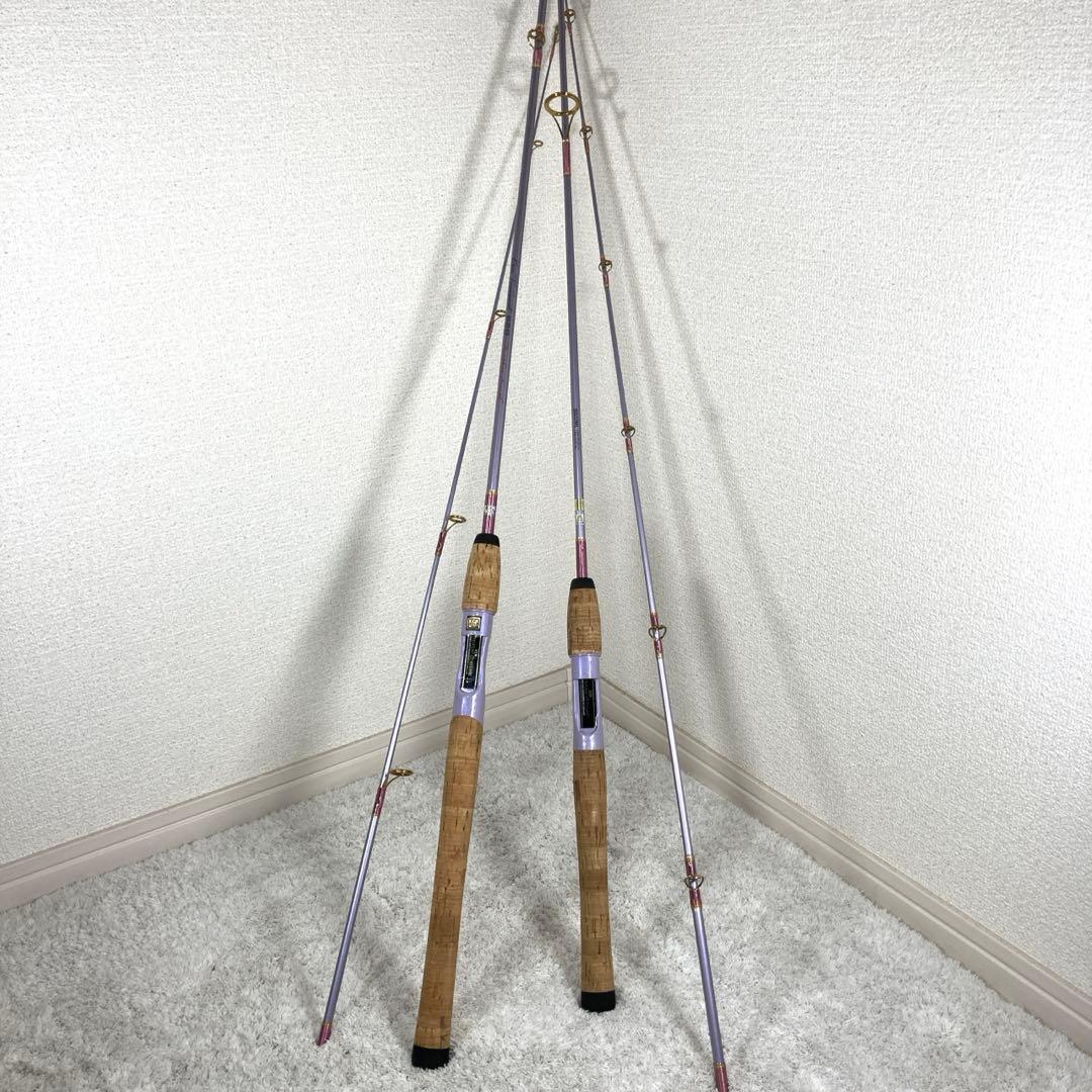 ケンクラフト ロッド2本 ベイト スピニング ルアー竿 バス釣り 紫