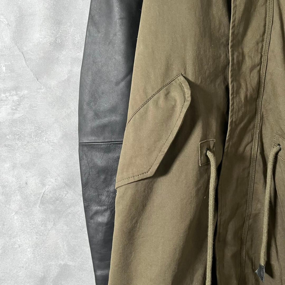 DIESEL タグ付 インド製 袖レザー m-51型 モッズコート N188