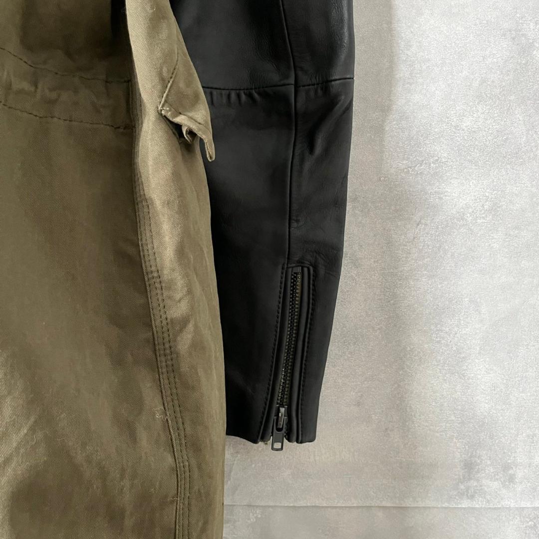 DIESEL タグ付 インド製 袖レザー m-51型 モッズコート N188